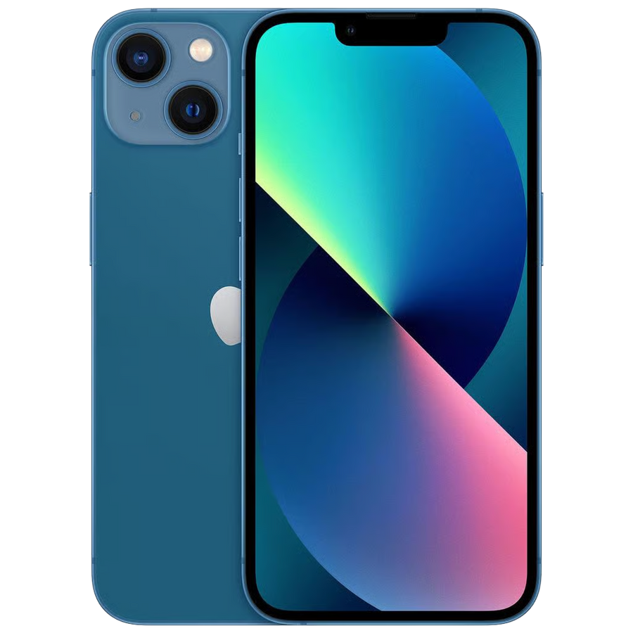 iPhone 13 mini Blue, front and back