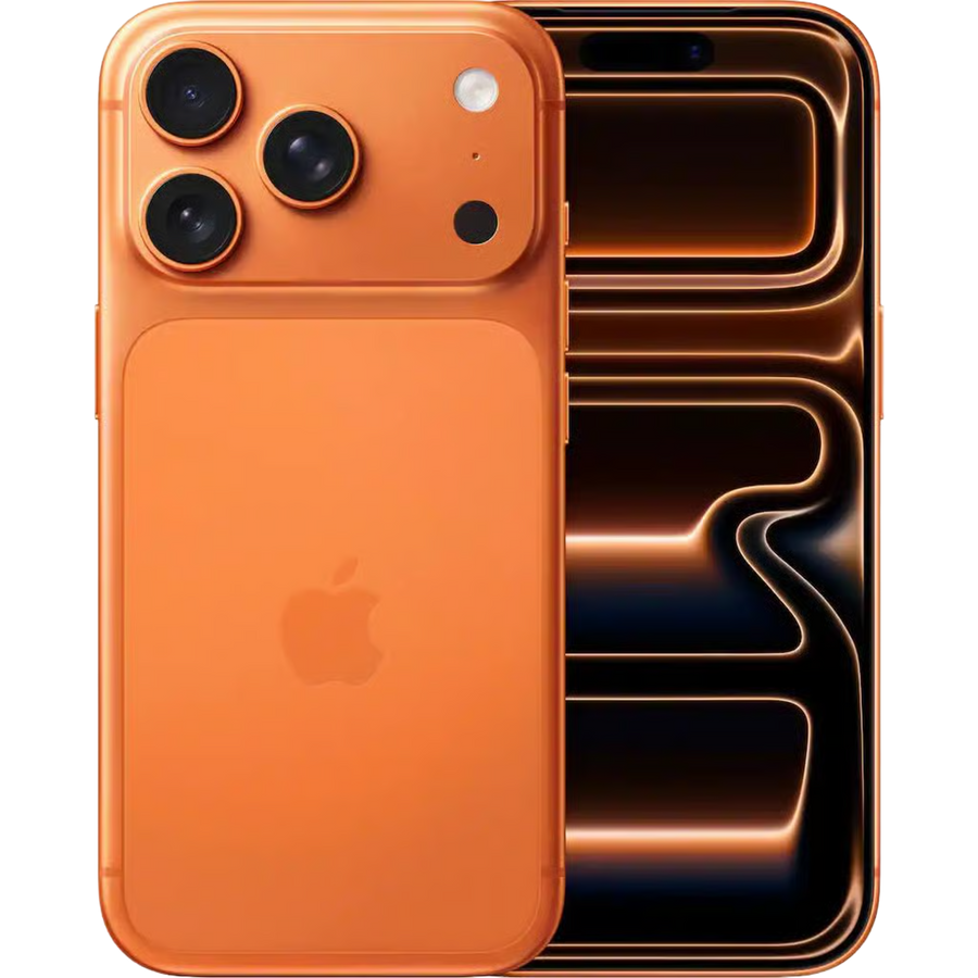 iPhone 17 Pro Cosmic Orange, front and back